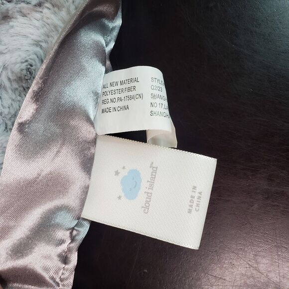 Cloud Island Gray Swirl Rosette Elephant Plush Lovey Security Blanket Satin - Picture 8 of 12